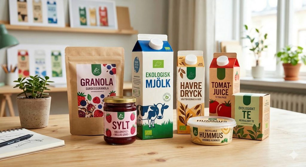 Bild på förpackningar. Genererad av Gemini AI